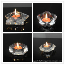 Novo design de cristal chá de luz vela de decoração para casa castiçal de cristal